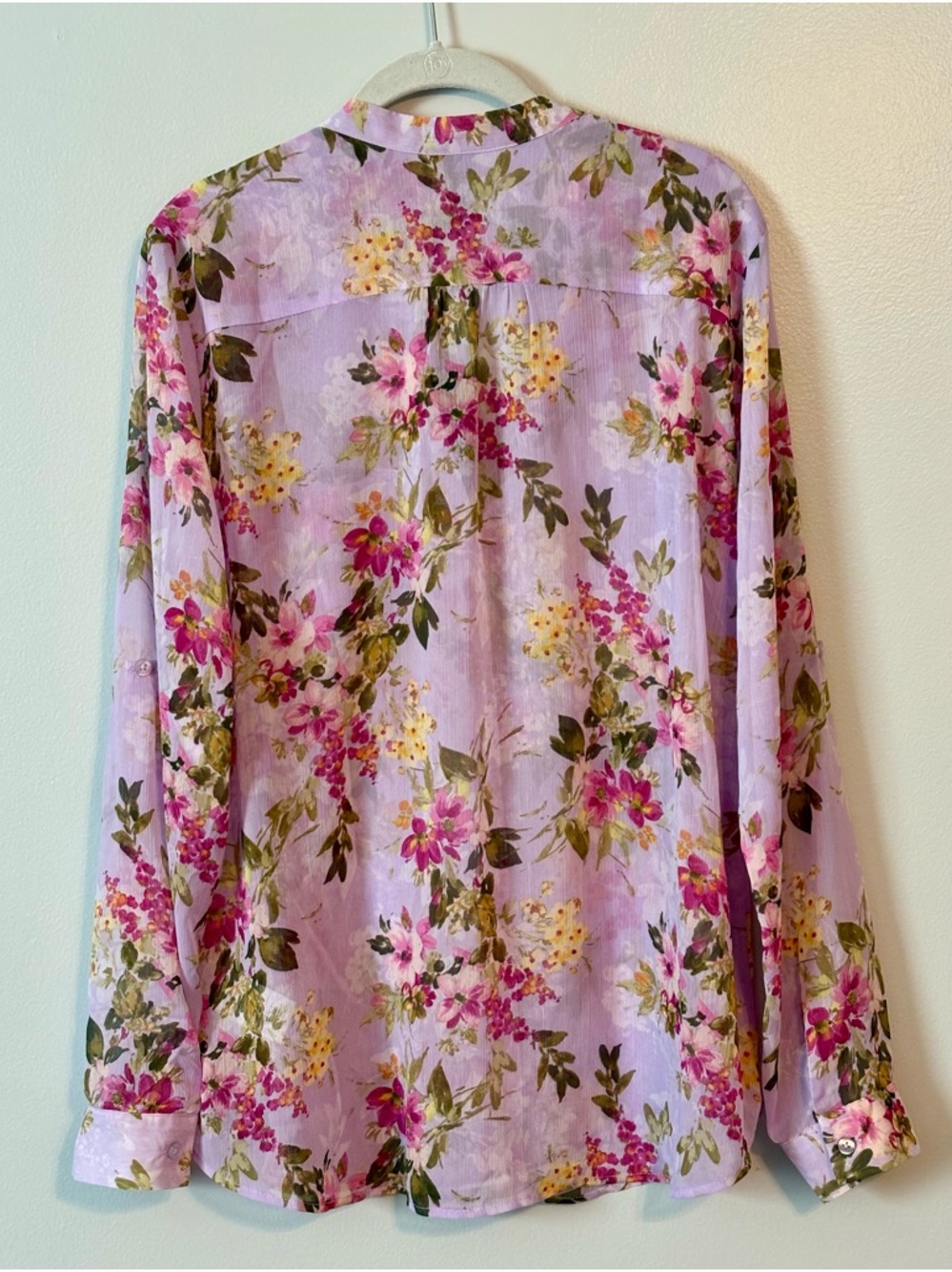 Kut from the Kloth Lavender Floral Button-Up Blouse NWOT - Picture 2 of 9
